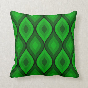 Curvy Oval Geometric   green Cushion