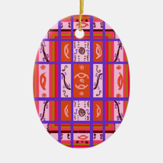 Curvy Plaid Ornament (Front)