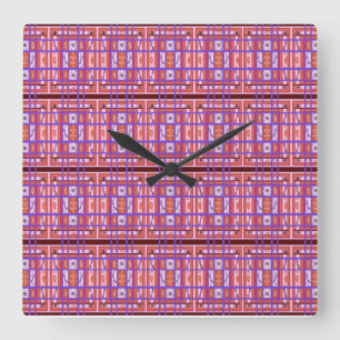 Curvy Plaid Pattern Square Wall Clock