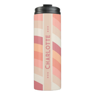 Curvy Stripe in Sunset Earth Personalised Thermal Tumbler