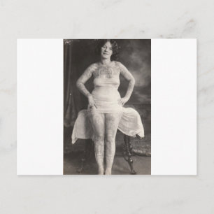 Curvy Tattooed lady Postcard