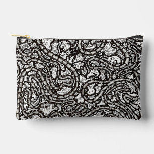 Curvy Twisty Cartoon Weird Faces Design Accessory Pouch