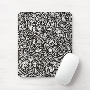 Curvy Twisty Cartoon Weird Faces Design Mouse Pad