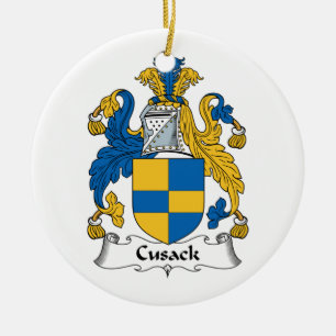 Cusack Family Crest Ceramic Tree Decoration
