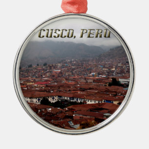 Cusco City Skyline Peru Metal Tree Decoration
