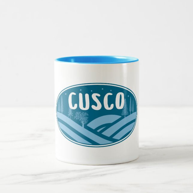 Cusco Peru Outdoors Two-Tone Coffee Mug (Center)