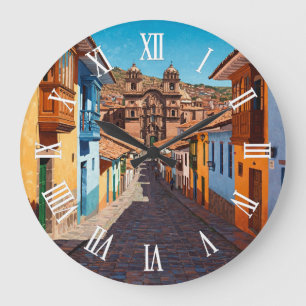 Cusco Peru Travel Large Clock