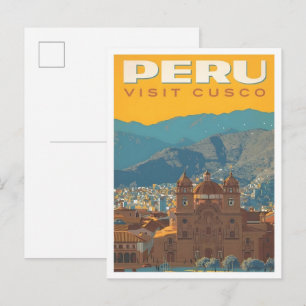 Cusco Peru Vintage Travel Postcard