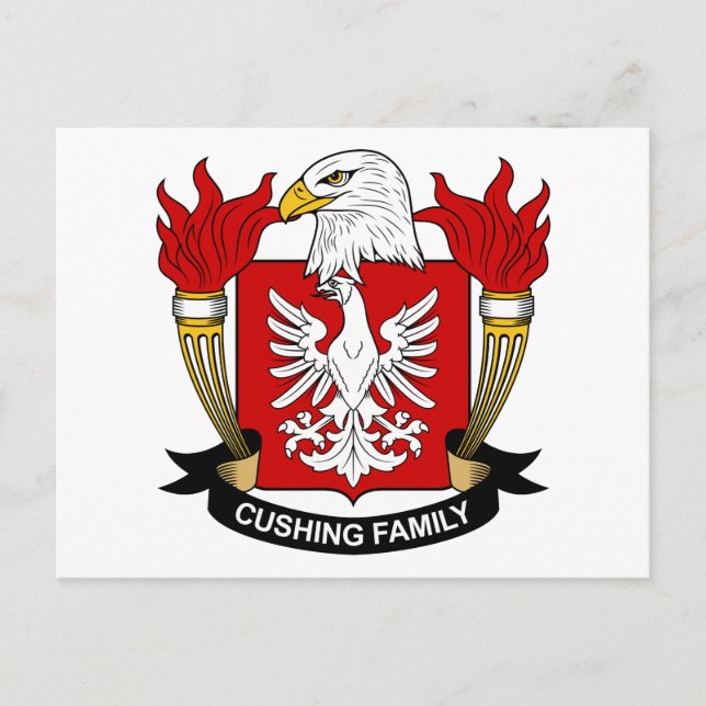 Cushing Family Crest Postcard (Front)