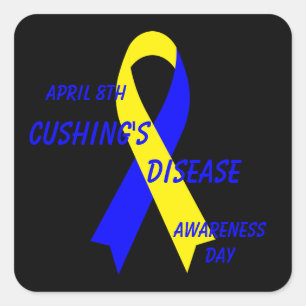 Cushing's Disease Awareness Ribbon by Janz Black Square Sticker