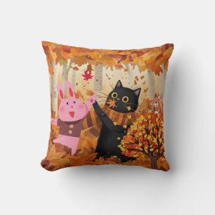 Cushion for cats and rabbits playing in the fall f