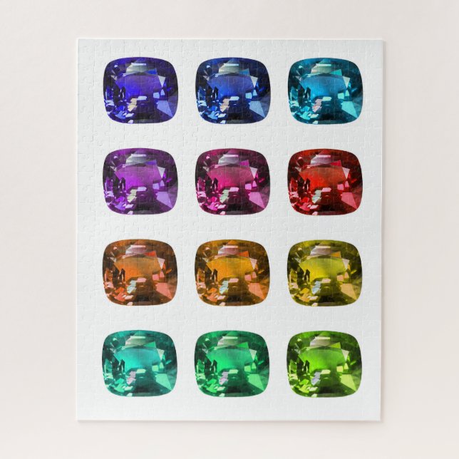 Cushion Gemstones in All Colours Gemological Puzzl Jigsaw Puzzle (Vertical)