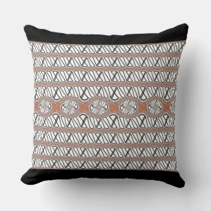 Cushion Jimette orange and turquoise black Design