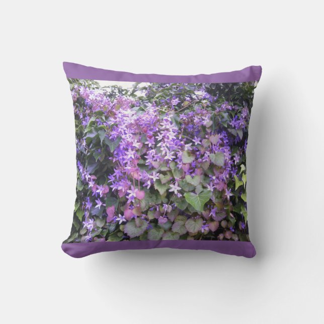 Cushion - Purple / Mauve Flowers (Front)