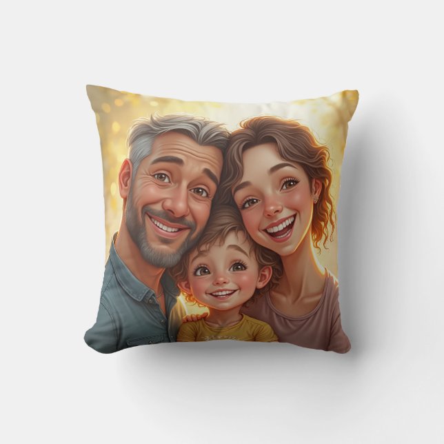 Cushion representing a harmonious family (Front)