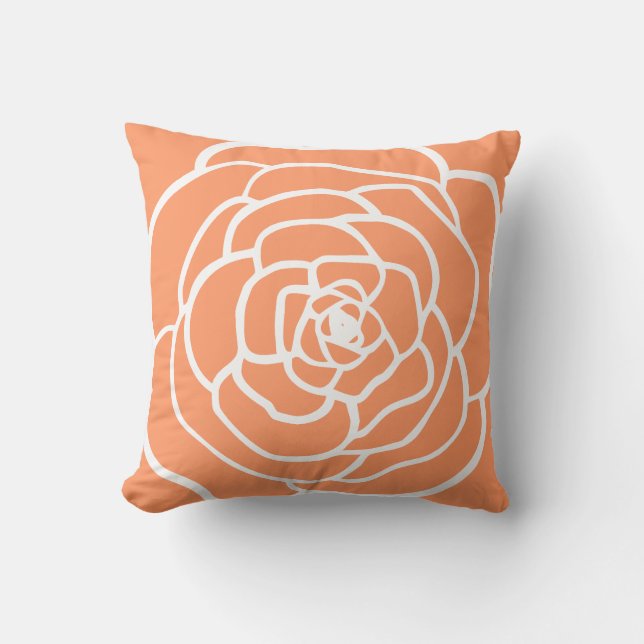 CUSHION simple modern rose silhouette apricot (Front)