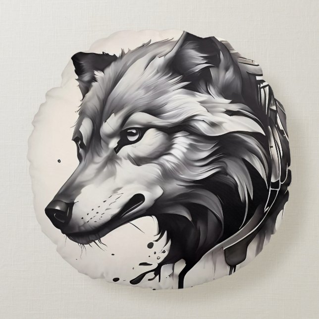 Cushion Throw Wolf Pillow (Front)