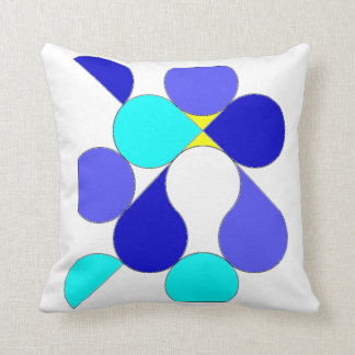 Cushion with blue and yellow geometrical reason