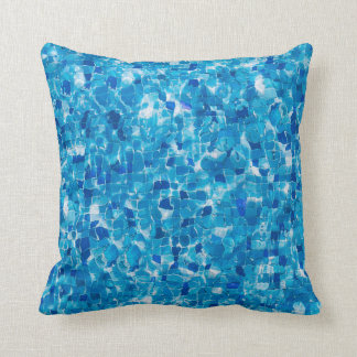 Cushion with blue mozaic pattern
