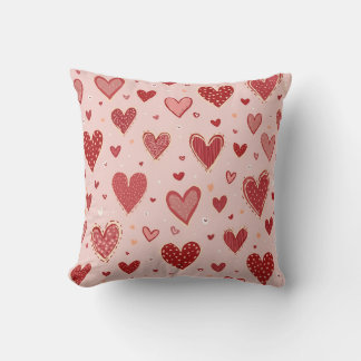 Cushion with lots of heart logos