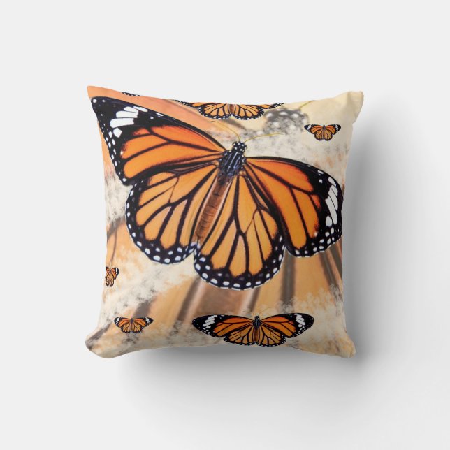 Cushion with Monarch butterfly design (Front)