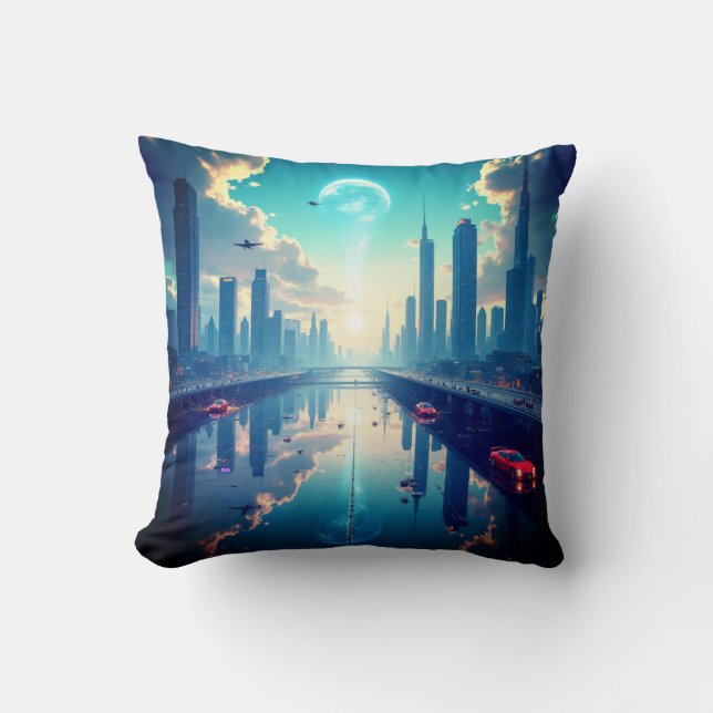 Cushion with nice city background (Front)