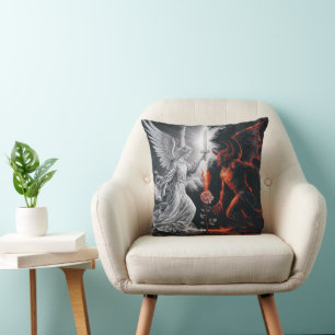 Cushion with print good vs evil
