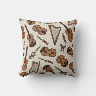 Cushion with string instrument pattern
