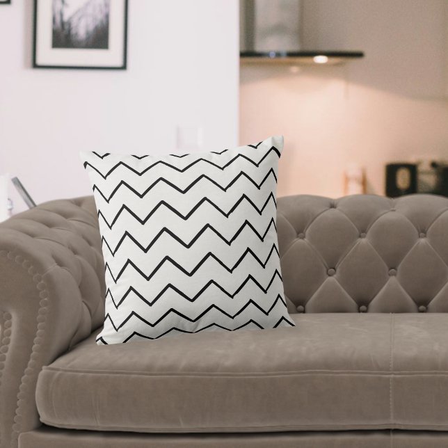 Cushion zigzag, black and white cushion, modern  (Creator Uploaded)