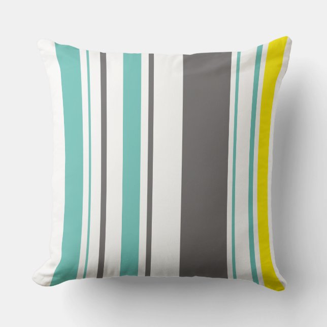 Cushions - Beach Hut Stripes Light Teal (Front)