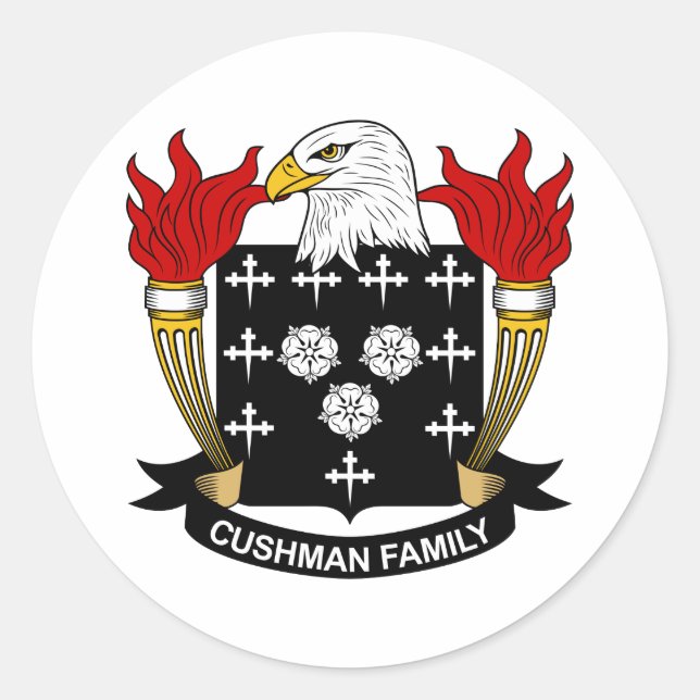 Cushman Family Crest Classic Round Sticker (Front)