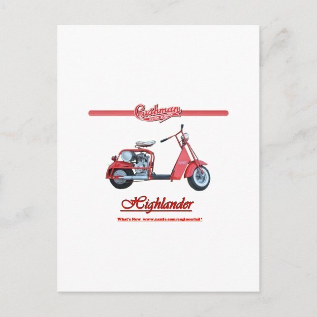 Cushman Highlander Scooter Postcard (Front)