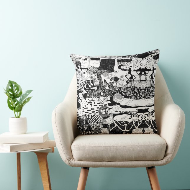 Cusion Pillow Funky Dancing Man Pattern Artwork (Chair)