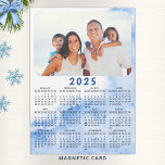 Cusom 2025 Photo Calendar Magnet Blue White Ocean<br><div class="desc">This elegant modern 2025 calendar magnet is easy to customise with a personal photo to create a unique keepsake for your loved ones. The blue and white design with your picture is cute for costal style interiors, and is a practical gift idea. Click "Personalise" ("View Product Details" / "Personalise") and...</div>