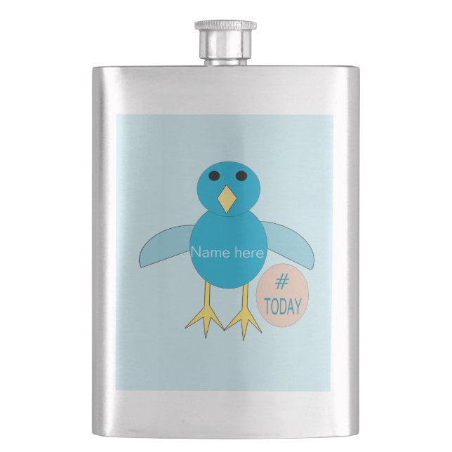 Cusom Blue Birthday Boy Chick Flasks (Front)