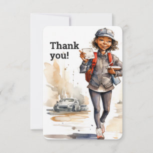 Cusom Female Letter Carrier Thank You Card