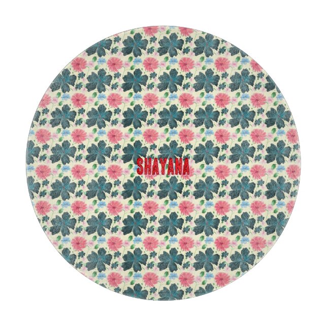 Cusom Watercolor floral pattern gift   Cutting Board (Front)