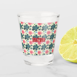 Cusom Watercolor floral pattern gift Shot Glass