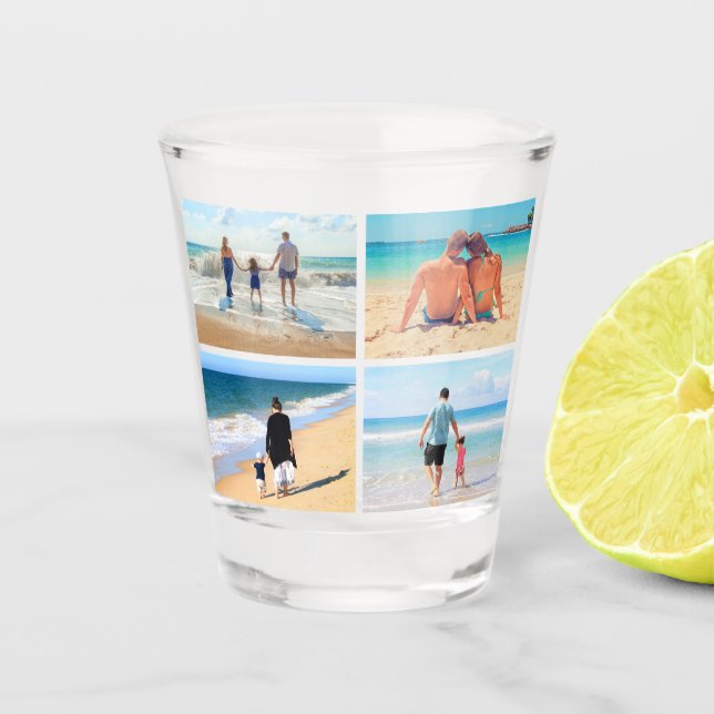 Cusom Your Photo Collage Shot Glass Personalised (Front)