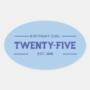 Cusomized Birthday Girl Oval Sticker