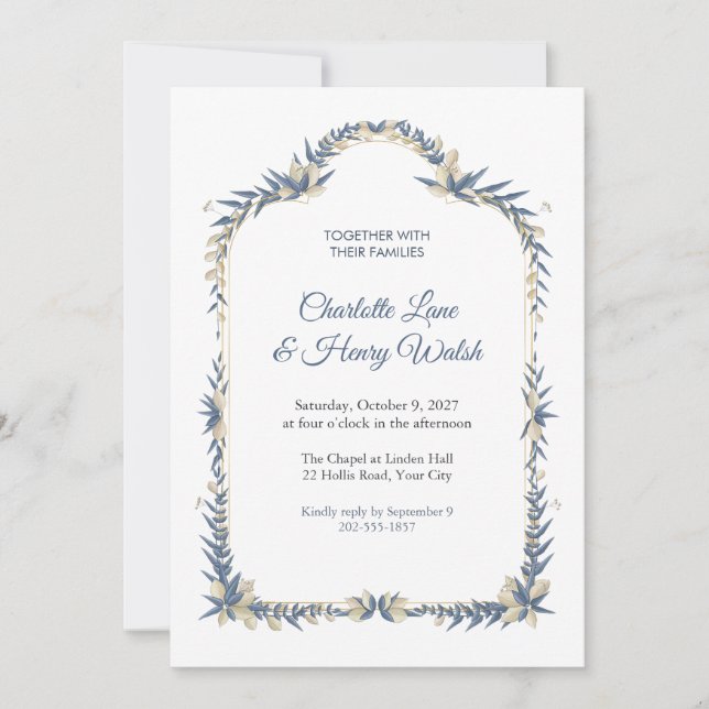 Cusped Chantry Wedding Invitation (Front)