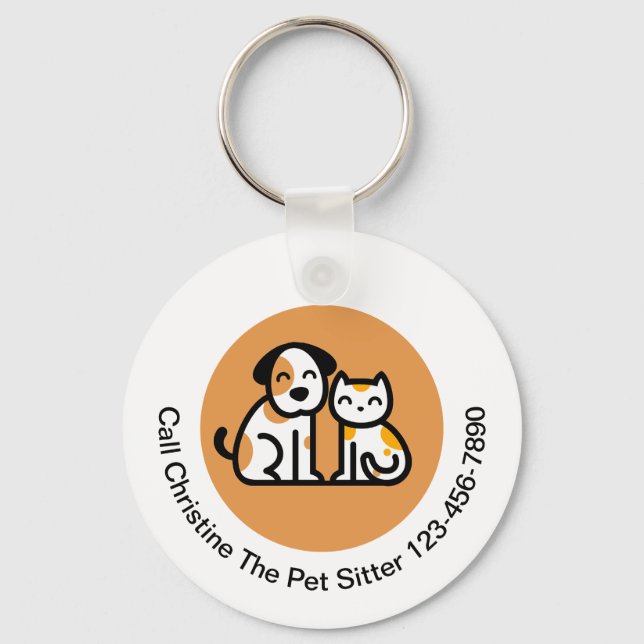Cust Trendy Pet Sitter Cute Promotional Keychains (Front)