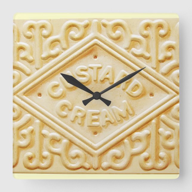 custard cream retro biscuit cookie clock (Front)