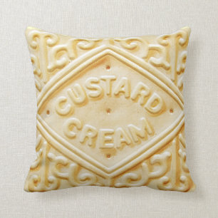 custard cream retro biscuit cookie cushion pillow
