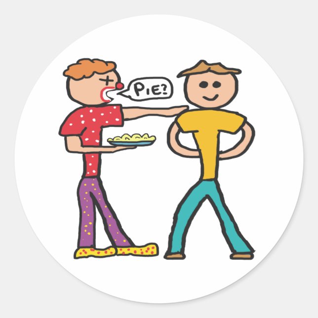 Custard Pie In The Face Classic Round Sticker (Front)