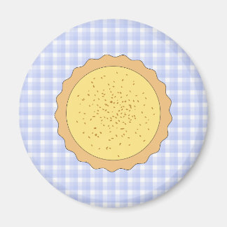 Custard Pie. Yellow Tart, with Blue Gingham. Magnet