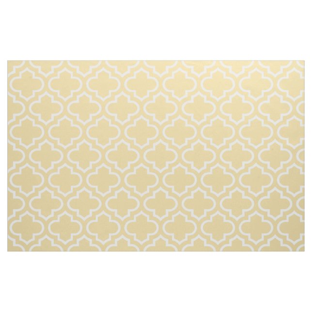 Custard Yellow Moroccan Trellis Pattern Fabric 02 (Yard)