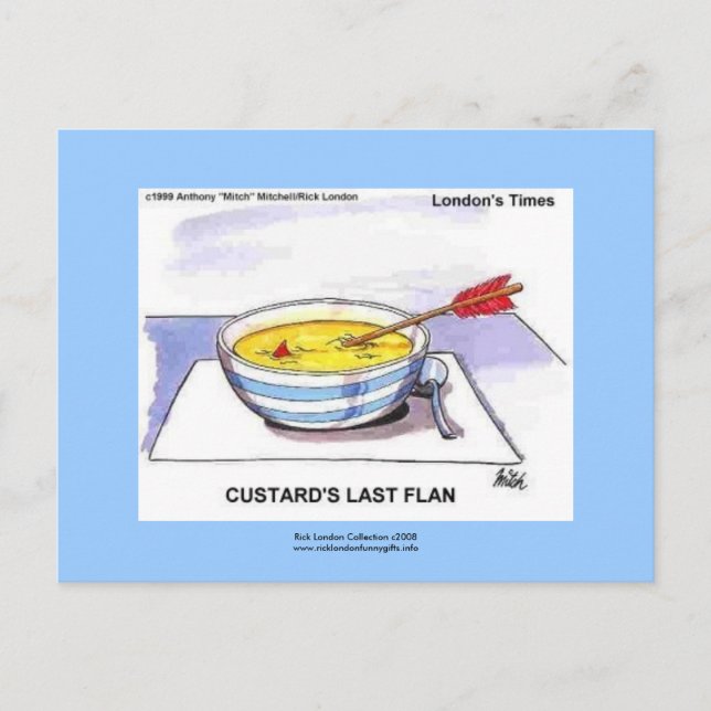 Custards Last Flan Funny Cartoon Postcards (Front)