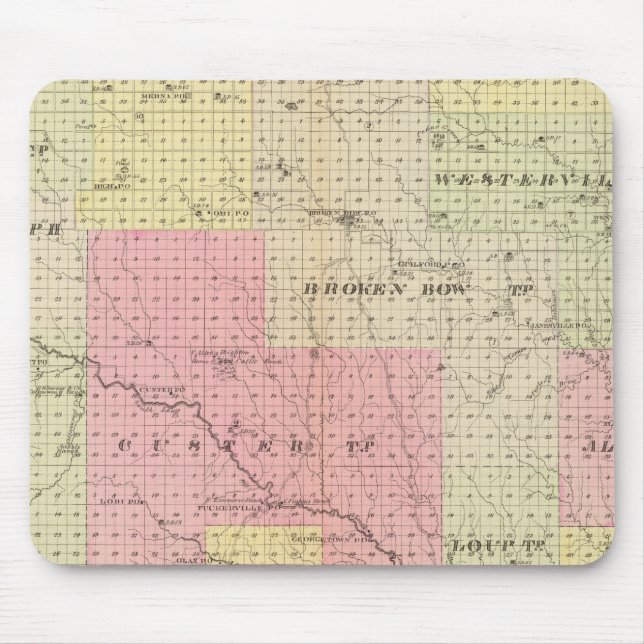 Custer and Logan County, Nebraska Mouse Pad (Front)
