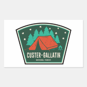 Custer-Gallatin National Forest Camping Rectangular Sticker